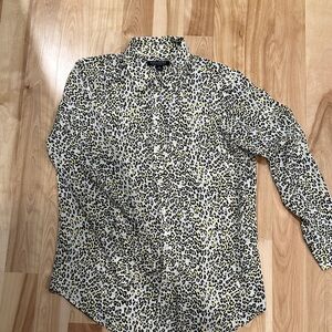 Banana Republic Dillion Classic Fit - Black, Whiteand Yellow Leopard Print Shirt